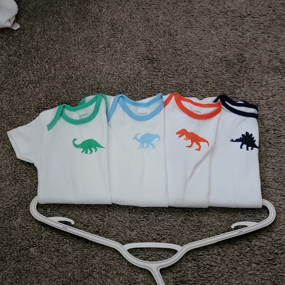 4 Carters dino bodysuits
